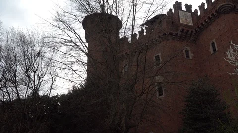 Medieval castle views inside building Stock Footage 104979658
