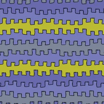 A medieval castle walls seamless vector pattern Stock Illustration