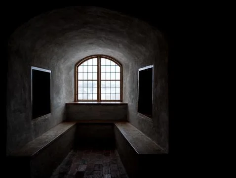 Medieval castle window Stock Photos