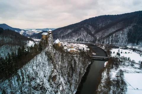 Medieval castle in winter Foto stock