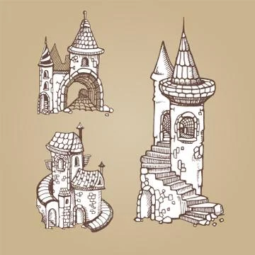 Medieval castles Stock Illustration
