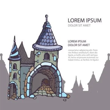 Medieval castles Stockillustratie