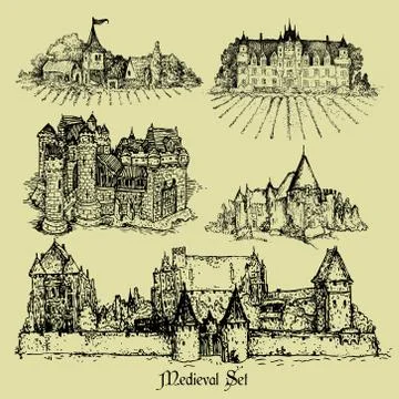Medieval castles Stock Illustration