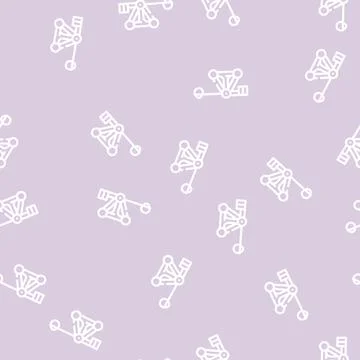 Medieval catapult weapon line vector seamless pattern Stockillustratie