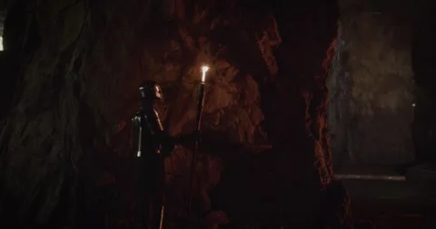 Medieval Cave Exploration Stock Footage 247787589