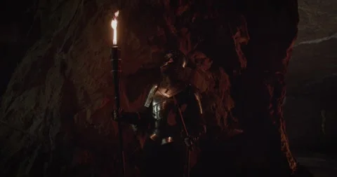 Medieval Cave Exploration Stock Footage 247787784
