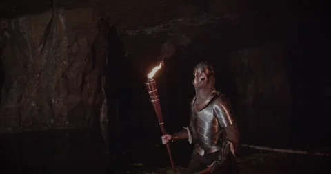 Medieval Cave Exploration Video stock 247788896