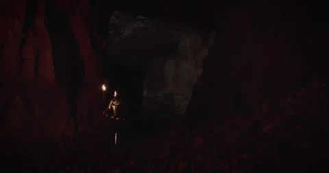 Medieval Cave Exploration Stock Footage 247789227