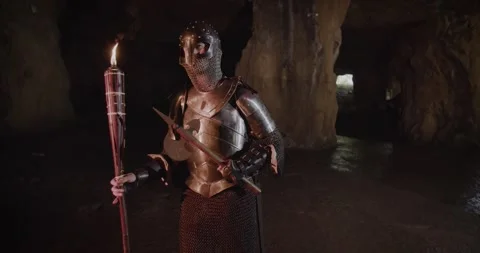 Medieval Cave Exploration Stock Footage 247790098