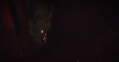 Medieval Cave Exploration Stock Footage 247790349
