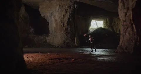 Medieval Cave Exploration Stock Footage 247790354
