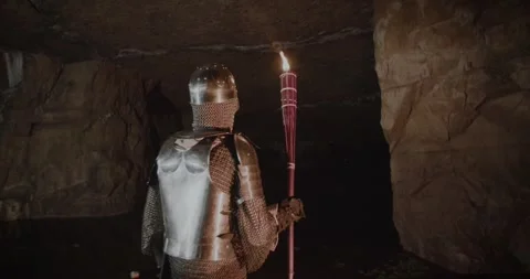 Medieval Cave Exploration Stock Footage 247790851