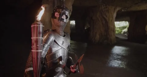 Medieval Cave Exploration Stock Footage 247791360
