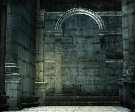 Medieval chamber background Stock Photos