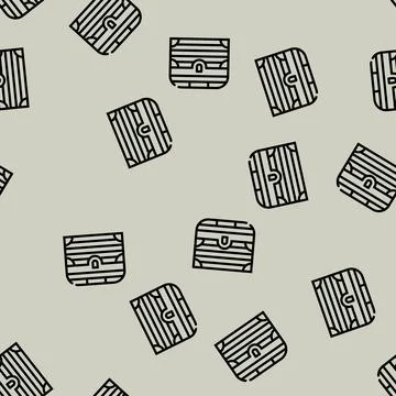 Medieval chest line icon vector black illustration 스톡 일러스트