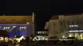 Medieval Christmas fair location with antique ferris wheel HD Footage