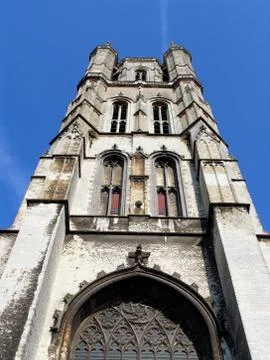 Medieval Church in Ghent Belgium Stock Photos