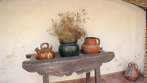 Medieval clay pots Video stock 71308188