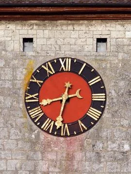 Medieval clock face Stock Photos