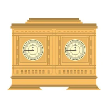Medieval clock object structure design Stock Illustration