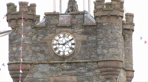 Medieval Clock Tower Stock Footage 8359438
