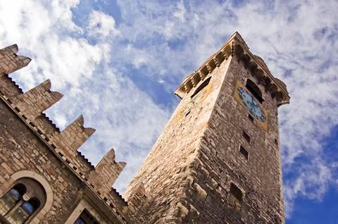 Medieval clock tower Foto stock