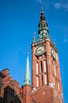 Medieval clock tower. Stock Photos