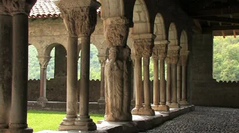 Medieval Cloitre in France Video stock 22115164