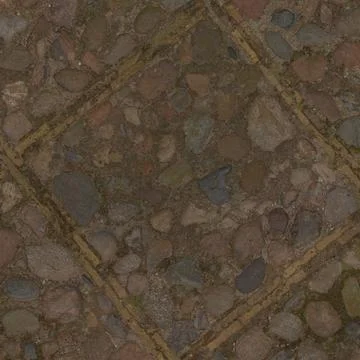 Medieval Cobblestone Paving With Diamond Pattern Stock Photos
