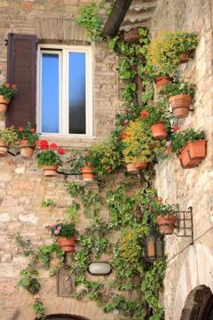 Medieval corner in Assisi Foto stock