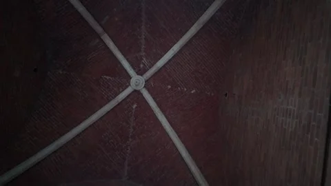 Medieval cross ceiling in Milan tower Stock Footage 315184339
