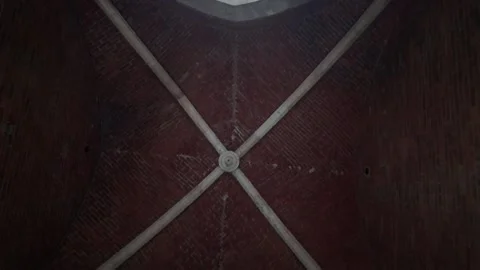 Medieval cross ceiling in tower Stock Footage 315184349