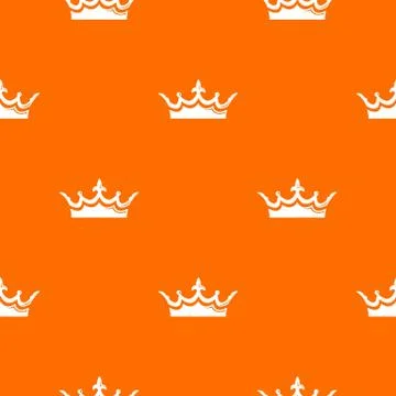 Medieval crown pattern vector orange Illustrazione stock