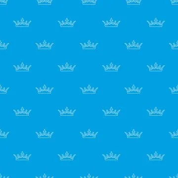 Medieval crown pattern vector seamless blue Illustrazione stock