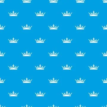 Medieval crown pattern vector seamless blue Stock Illustration