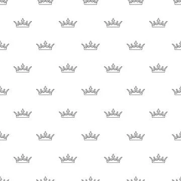 Medieval crown pattern vector seamless Illustrazione stock