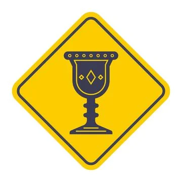 Medieval cup icon on yellow background. Stock Illustration