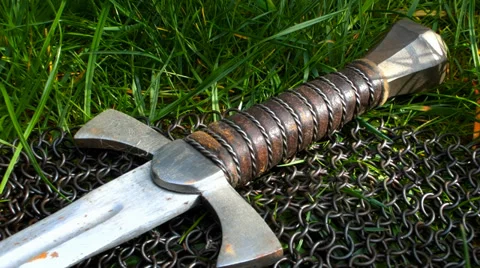 Medieval Dagger close up Video stock 37136765