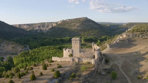 Medieval Defensive Construction Built 12th Century Castle of Ucero Spain Video stock 132225235