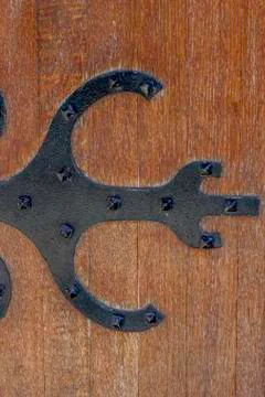 Medieval Door Hinge 스톡 사진