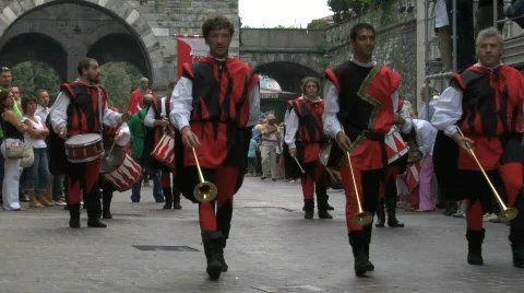 Medieval Drummer 02 Stock Footage 94292
