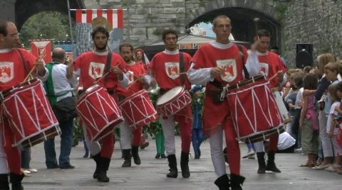 Medieval Drummer 03 Stock Footage 94291