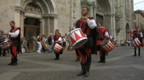 Medieval Drummer 11 Stock Footage 94283