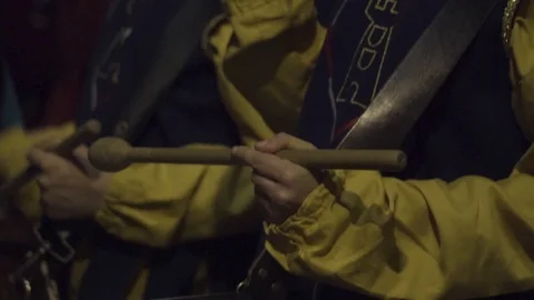 Medieval drummers Stock Footage 90249390