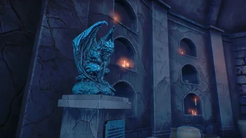 Medieval Dungeon, Crypt, Coffins, Skulls, Candles, Skeletons 3D Animations R Vídeos de archivo 229147603
