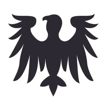 Medieval eagle simple illustration on white background Illustrazione stock