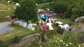 Medieval event w colorful tents castle Regenstein in beautiful nature landscape 4k or 4k+ Resolution