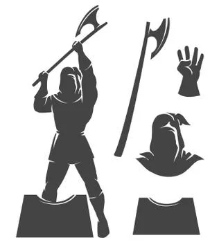 Medieval Executioner Emblem Illustrazione stock