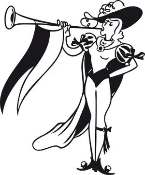 Medieval fanfare player, Retro Vector Illustration Stock Illustration