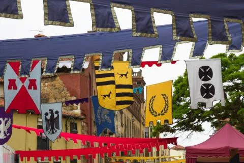 Medieval flags Foto stock
